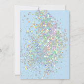 ELEGANT PASTEL HOLOGRAPHIC BLUE GOLD GEBURTSTAG EINLADUNG (Rückseite)