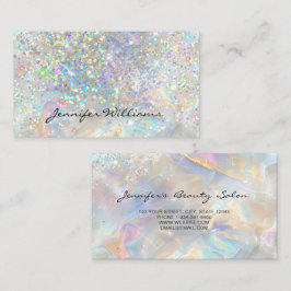 Elegant Pastel Holographic Glitter Marble Visitenkarte