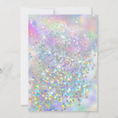 Elegant Pastel Holographic Glitzer Glam Einladung (Rückseite)