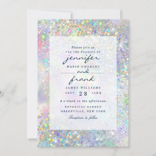 Elegant Pastel Holographic Glitzer Glam Einladung