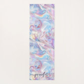 Elegant Pastel Holographic Marble Swirls Girly Yogamatte (Rückseite)