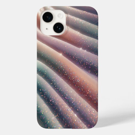 Elegant Pastel Iridescent Glitter Silk Waves Shimm Case-Mate iPhone Hülle (Rückseite)