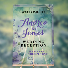 Elegant Pastel Lavender and Sea Green Wedding Acrylschild