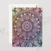 Elegant Pastel Mandala Trippy Psychedelic Hippie Postkarte (Vorne/Hinten)