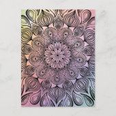 Elegant Pastel Mandala Trippy Psychedelic Hippie Postkarte (Vorderseite)