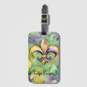 Elegant Pastel Mardi Gras Gepäckanhänger (Vorderseite Vertikal)