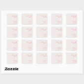 Elegant Pastel Minimal Danke Wedding Square Quadratischer Aufkleber (Blatt)