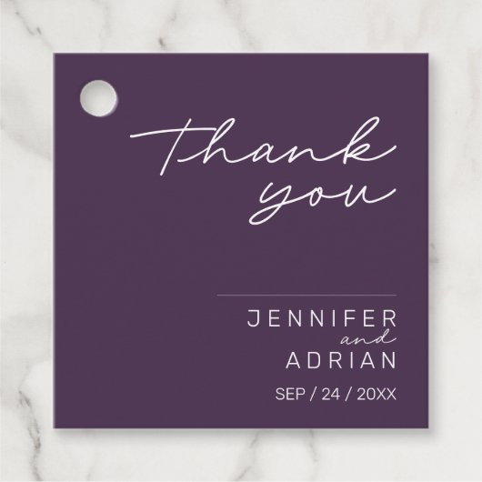 Elegant Pastel Minimal Lila Vielen Dank für Ihre H Geschenkanhänger (Vorderseite)