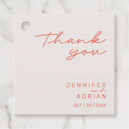 Elegant Pastel Minimal Vielen Dank für Ihre Hochze Geschenkanhänger