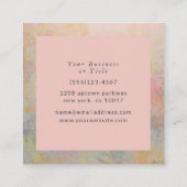 Elegant Pastel Mottling Marmor Quadratische Visitenkarte (Rückseite)