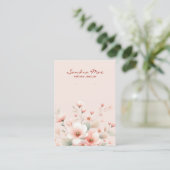Elegant Pastel Peach Pink Floral Display Card Visitenkarte (Stehend Vorderseite)