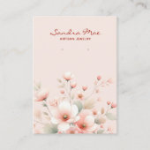 Elegant Pastel Peach Pink Floral Display Card Visitenkarte (Vorderseite)