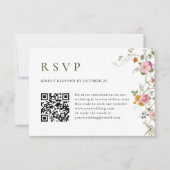 Elegant Pastel Pink Boho Wild Blume Wedding RSVP Karte (Vorderseite)