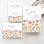 Elegant Pastel Pink Boho Wildblume Wedding Platzkarte