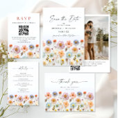 Elegant Pastel Pink Boho Wildblume Wedding Wandteppich