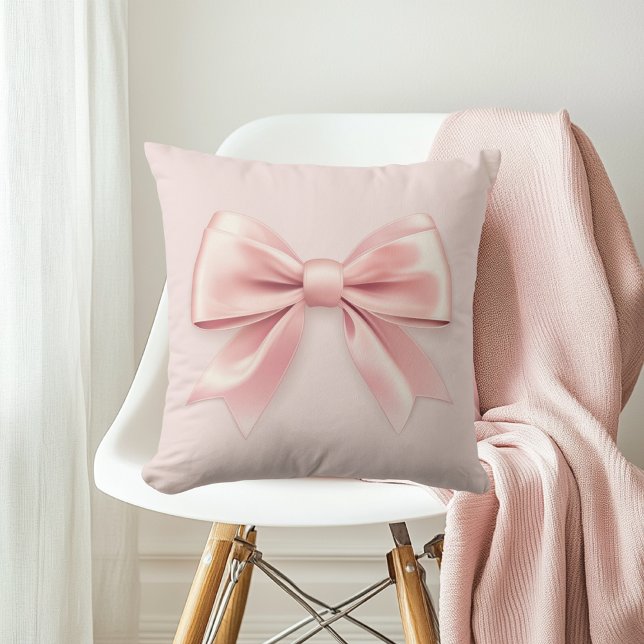 Elegant Pastel Pink Bow Kissen (Von Creator hochgeladen)