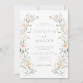 Elegant Pastel Pink Wildblume Greenerity Wedding Q Einladung (Vorderseite)