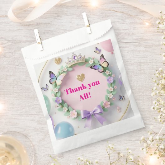 Elegant Pastel Quinceañera Favor Bags with balloon Geschenktütchen (Ausgeschnitten)