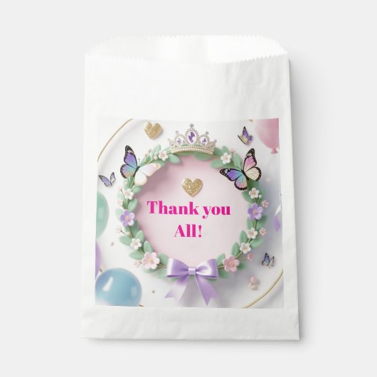 Elegant Pastel Quinceañera Favor Bags with balloon Geschenktütchen (Vorderseite)