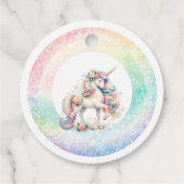 Elegant Pastel Rainbow Unicorn Vielen Dank Geschenkanhänger (Rückseite)