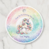 Elegant Pastel Rainbow Unicorn Vielen Dank Geschenkanhänger (Vorderseite)