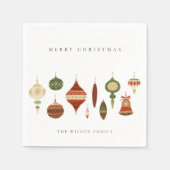 ELEGANT PASTEL RED GREEN STAR STAR SITZUNGEN ORNAM SERVIETTE (Vorderseite)