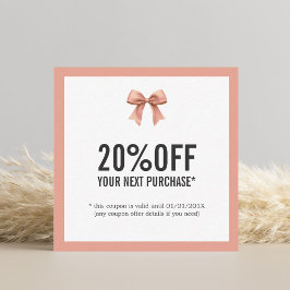 Elegant Pastel Ribbon Shop Nächster Kauf Coupon Mitteilungskarte