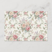Elegant Pastel Roses Shabby Chic Wedding Begleitkarte (Rückseite)