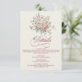 Elegant Pastel Roses Shabby Chic Wedding Begleitkarte (Stehend Vorderseite)