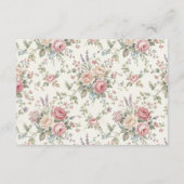 Elegant Pastel Roses Shabby Chic Wedding Begleitkarte (Rückseite)