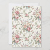 Elegant Pastel Roses Shabby Chic Wedding Einladung (Rückseite)