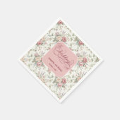 Elegant Pastel Roses Shabby Chic Wedding  Serviette (Ecke)