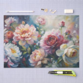 Elegant Pastel Spring Flowers Decoupage Seidenpapier (Handwerk)