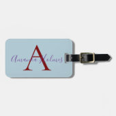 Elegant Pastel Stylish Calligraphy Monogrammed Gepäckanhänger (Vorderseite horizontal)