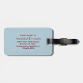 Elegant Pastel Stylish Calligraphy Monogrammed Gepäckanhänger (Rückseite horizontal)