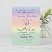 Elegant Pastel Surprise 30. Geburtstag Party Einladung (Stehend Vorderseite)