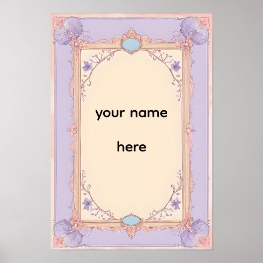 Elegant Pastel Victorian Frame Poster (Vorne)