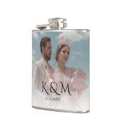 Elegant Pastel Vintage picture Wedding Flachmann (Links)