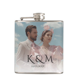 Elegant Pastel Vintage picture Wedding  Flachmann