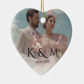 Elegant Pastel Vintage picture Wedding Keramik Ornament (Rechts)