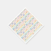 Elegant Pastel Watercolor Easter Stripes Eggs Serviette (Ecke)