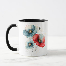Elegant Pastel Watercolor Floral Illustration Tasse