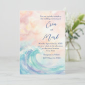 Elegant Pastel Watercolor Invitation | Soft Blush  Einladung (Stehend Vorderseite)
