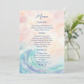 Elegant Pastel Watercolor Menu | Soft Blush & Aqua Einladung (Stehend Vorderseite)
