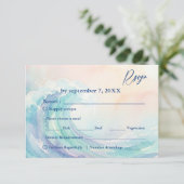 Elegant Pastel Watercolor Rsvp | Soft Blush Karte (Stehend Vorderseite)