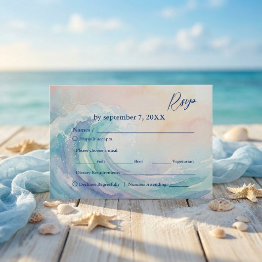 Elegant Pastel Watercolor Rsvp | Soft Blush Karte