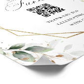 Elegant Pastel White Roses Eucalypt Honeymoon Fund Poster (Ecke)