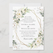 Elegant Pastel White Roses Eucalyptus Wedding Einladung (Vorderseite)
