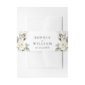 Elegant Pastel White Roses Eucalyptus Wedding Einladungsbanderole (Vorderseite Beispiel)