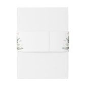 Elegant Pastel White Roses Eucalyptus Wedding Einladungsbanderole (Rückseitenbeispiel)